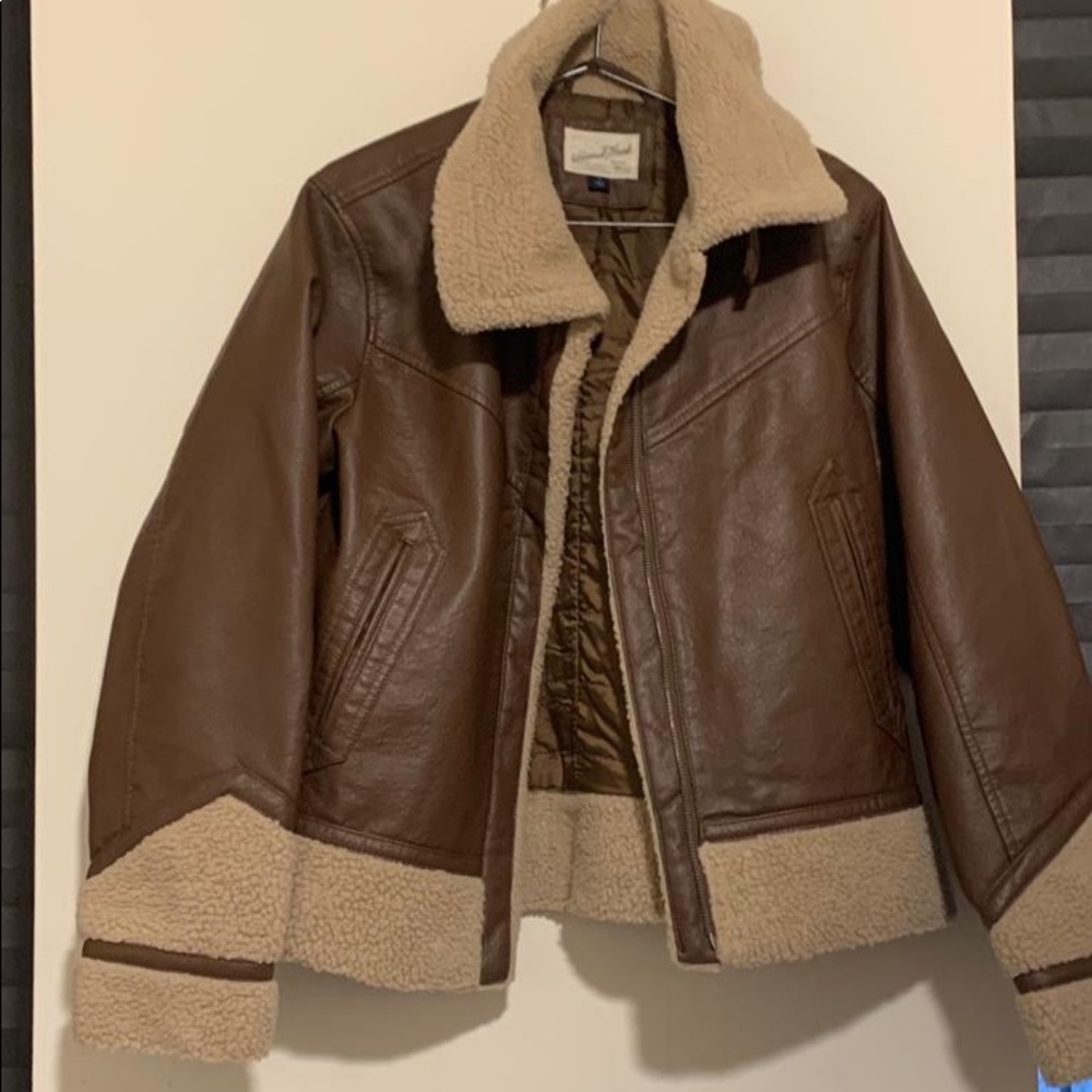 Brown leather jacket